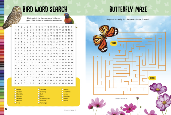 Birds & Butterflies Drawing & Activity Book